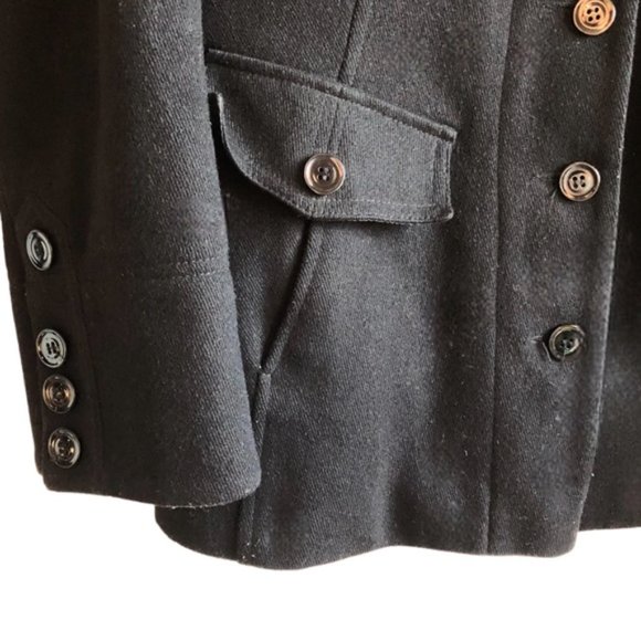 Vintage Le Chateau Button Up 90s Coat XL Black Wool Blend - Picture 8 of 16